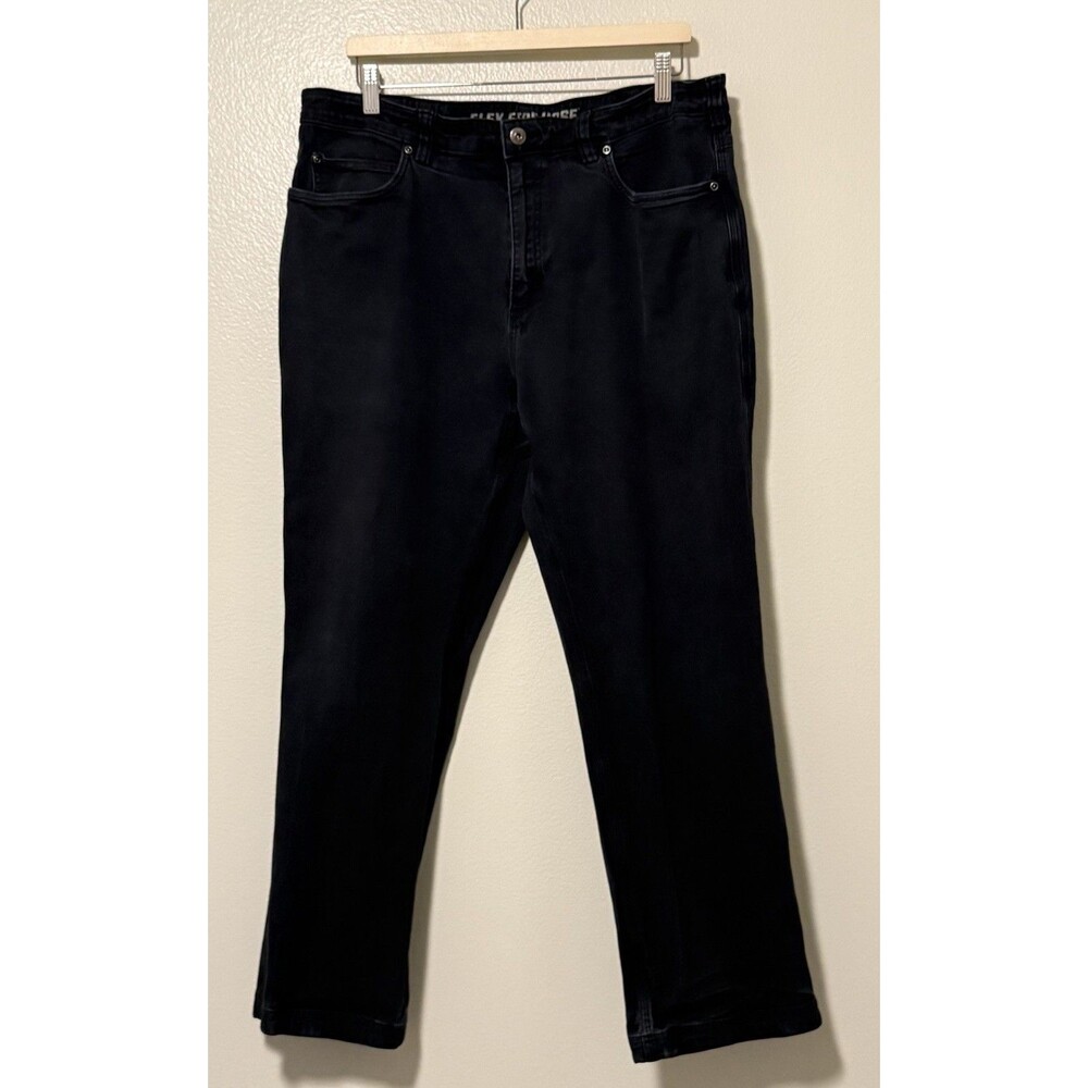 Duluth Trading Flex Fire Hose Pants Men's 38x30 (37x28) Black Canvas Workwear